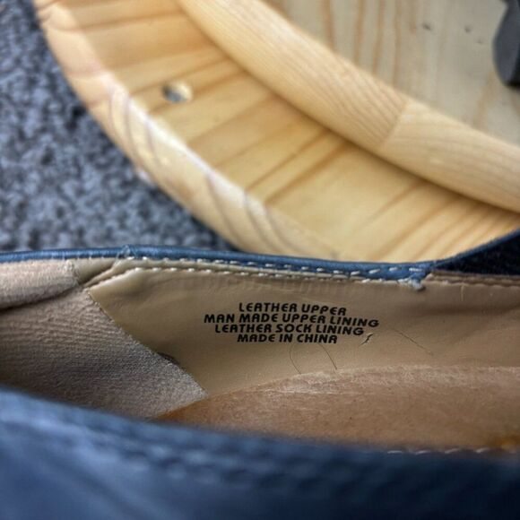 Earth Day Tripper Kitten Heel Shoe Womens 6 Leather Admiral Blue Slip On Pump - Picture 10 of 11